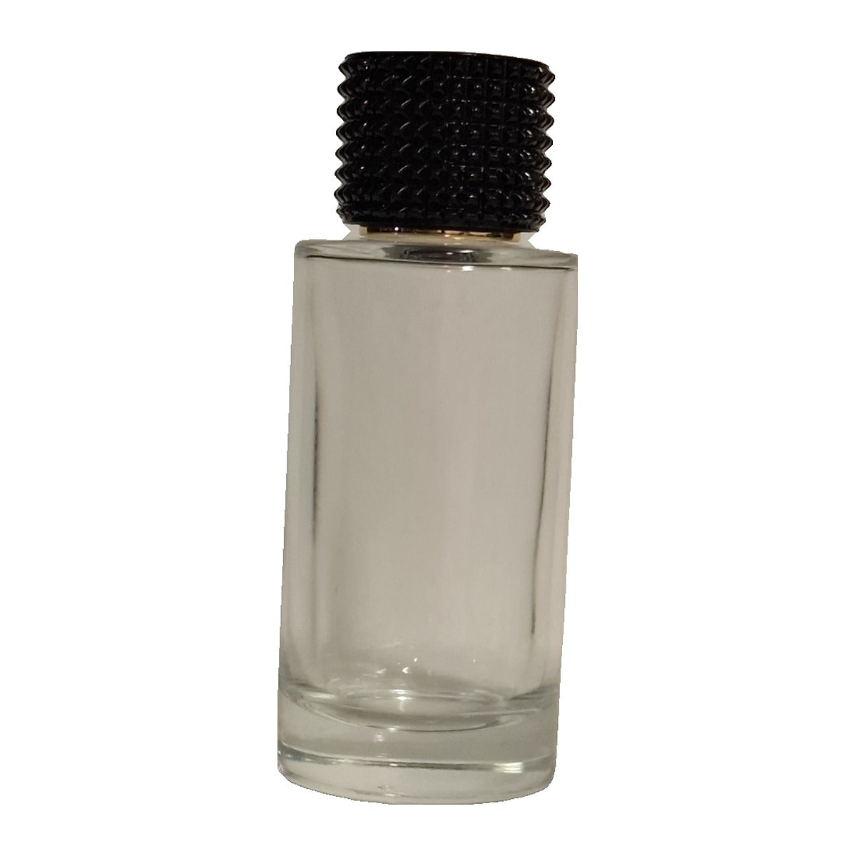 Chad 50ml Glass Perfume Spray Bottle with Black & Gold Studded Cap