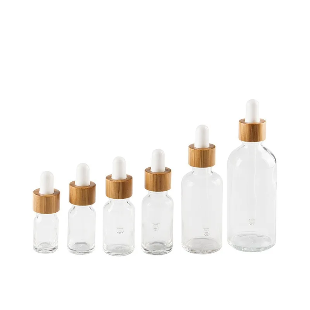 Clear Bamboo Dropper bottles